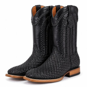 Bota Petatillo Trenzado Negro